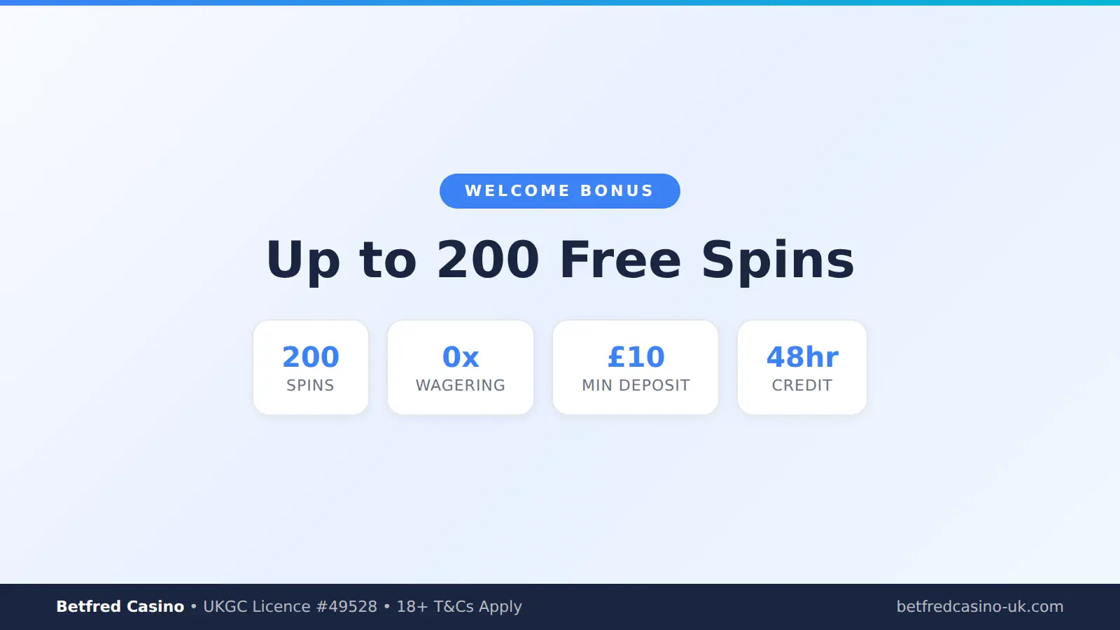 Betfred Casino welcome bonus details