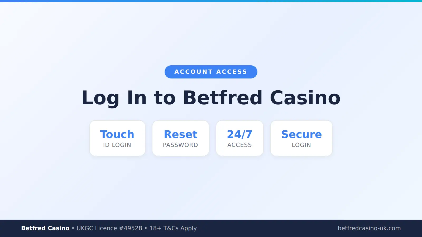 Betfred Casino login page